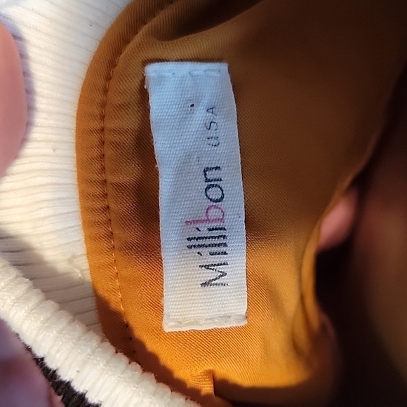 Yellow/gold Floral Embroidered Solstice Bomber Jacket Zip. Fall. Winter - Picture 4 of 8